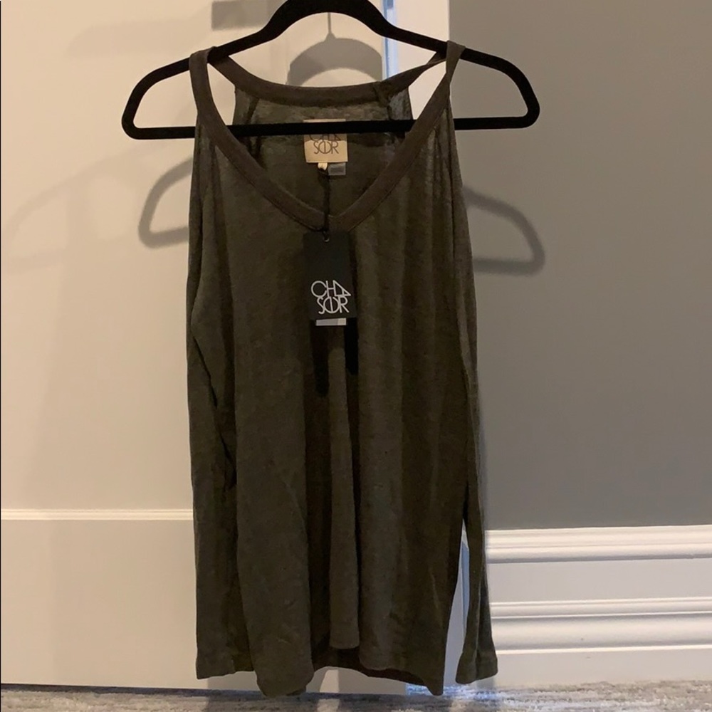 Long sleeve cut out shoulder